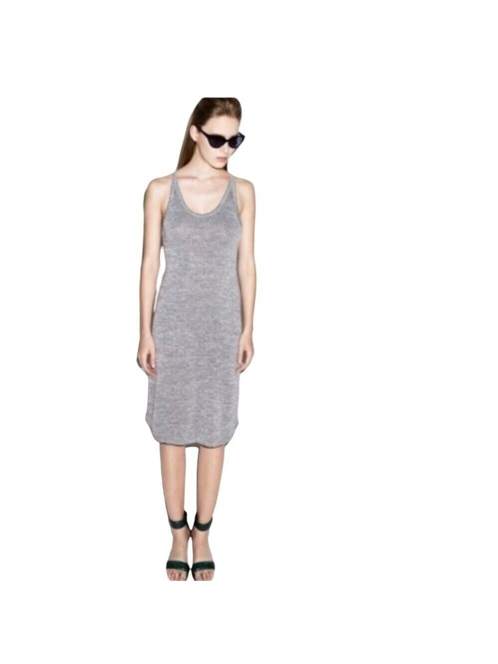 Aritzia Wilfred Free Gray Open Back Tank Midi Dress Small